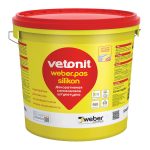 Штукатурка фасадная Vetonit Weber.pas Silikon силиконовая шуба 1,5 мм база 0000 бесцветная 25 кг